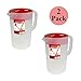 Rubbermaid 1 Gallon Servin' Saver Pitcher (Set of 2), 1, Red