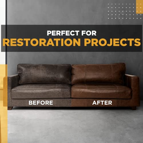 FORTIVO Dark Brown Leather Paint, Leather Couch Repair Kit, Leather
