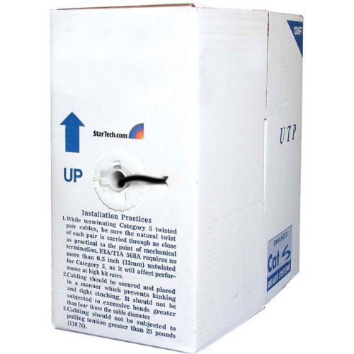 StarTech.com 1000 ft Bulk Cat6 Ethernet Cable Str&ed CM Rated for In Wall Use Cat 6 UTP Patch Cable Blue