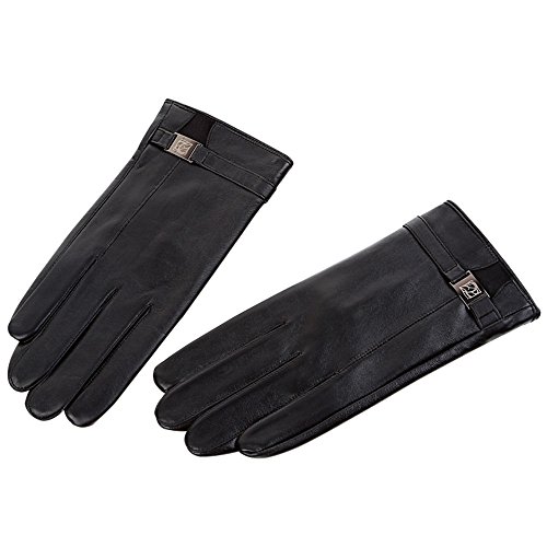 Men's Winter Soft Sheepskin Real Leather Gloves Touch-Screen Driving Warm Velvet Lining,M,black Men's Winter Soft Sheepskin Real Leather Gloves Touch-Screen Driving Warm Velvet Lining,M,black