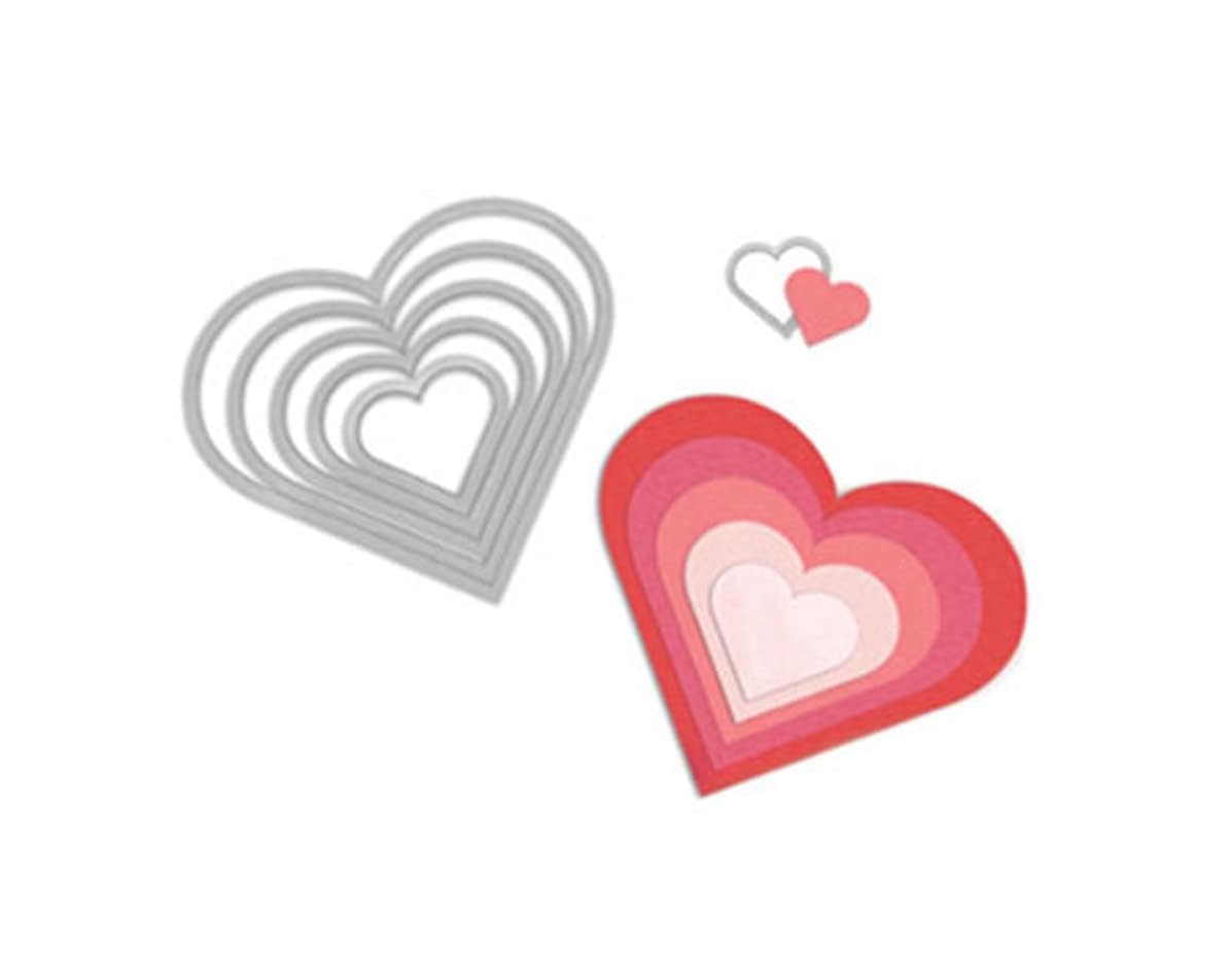 Sizzix Framelits Die Hearts, Set of 6, Multi-Colour