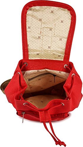 alice girls leather backpacks /students school bags - red