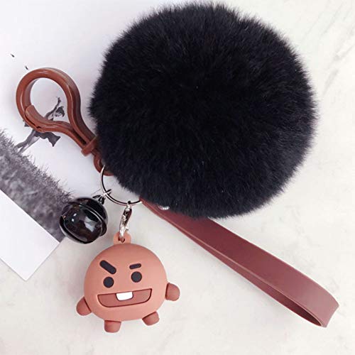 PAPRING BT21 Shooky Plush 1.5 inch Keychain BTS Bangtan Kpop Small Toy Tiny Collectable Christmas Halloween Birthday Gift Cute Accessories Collectibles New Doll Decoration Collectible for Kids Adults