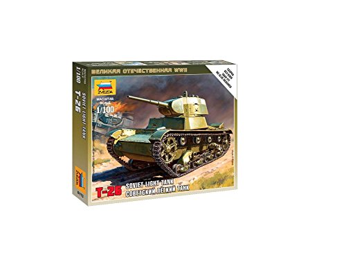 Zvezda Models 1/100 Soviet Tank T-26 (Snap Kit)