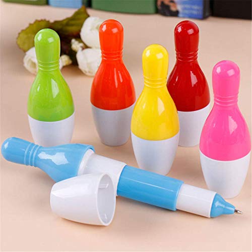 TANG SONG 30 Pcs Bowling Shape Ballpoint Pens Cute Mini Ball Pen Retractable Pen, 0.5 mm Blue Ink(Random Color)