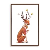 Framed Canvas Wall Art Cartoon Children's Room Canvas Prints Home Artwork Decoration for Living Room,Bedroom - 16x24 inches