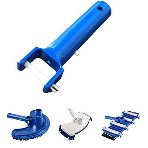 2 Pack Swimming Pool Spa Vacuum Head Handle Replacement w/V-Clip & Pin (Blue)