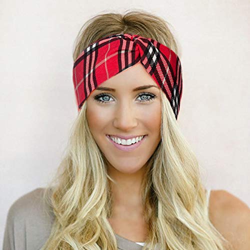 4YOUALL 10 Pack Boho Headbands for Women Vintage Flower Printing Twisted Criss Cross Elastic Head Wrap Cute Hair Band Accessories (Style 2-10 Pcs)