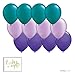 Andaz Press 11-inch Latex Balloon Trio Party Kit with Gold Cards & Gifts Sign, Aqua, Lavender and Purple, 12-pk, Mermaid Birthday Decorations