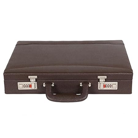 OBANI Faux Leather Briefcase Brown