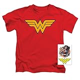 Juvenile Wonder Woman Logo T Shirt & Exclusive Stickers (4T)