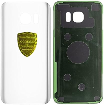 GG MALL Back Glass Battery Door Housing Replacement For Samsung Galaxy S7 All Models Rear Glass Cover with Adhesive Pre-installed - White