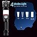 Tactical Flashlight Rechargeable Led Flash light Zoomable Magnetic 360° COB Waterproof Work Light 4 Light Modes Super Bright for Outdoor Camping, Hiking, Emergency, Repairing Black