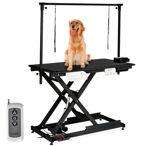 50'' Electric Dog Grooming Table, Heavy Duty, Height Adjustable Pet Grooming Ta…