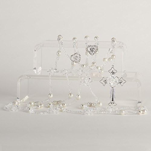 Texas Crystal Rose Wedding Lazo LAJC 625S - Lazo de Bodas -Handmade Lasso - Lasso de Bodas Adorned with Swarovski crystals and pearls - Jewelry Box & Ivory Organza Bag Included