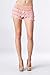 Jubilee Couture Women's Lovely Tiered Lace Stretchy Shorts with Elasticized Waistband (Large, Coral)