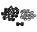 BESTCYC 100Pcs 8/12/16/18/20mm Spiral Solid Black Plastic Eyes for Bear, Doll, Puppet, Plush Animal and DIY Craft (8mm)