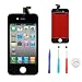 iPhone 4 GSM Replacement Digitizer and Touch Screen LCD Assembly Full Set + 4 Pieces Free Tools for Apple iPhone 4 GSM Verizon (Black)