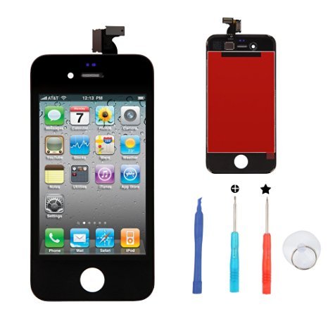 iPhone 4 GSM Replacement Digitizer and Touch Screen LCD Assembly Full Set + 4 Pieces Free Tools for Apple iPhone 4 GSM Verizon (Black) iPhone 4 GSM Replacement Digitizer and Touch Screen LCD Assembly Full Set + 4 Pieces Free Tools for Apple iPhone 4 GSM Verizon (Black)
