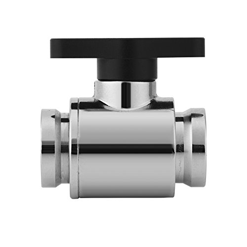 Richer-R Water Cooling System,G1/4" Internal Thread Silver Water Cooling Valve Water Ball Valve with Handle for Computer Water Cooling System(Black)