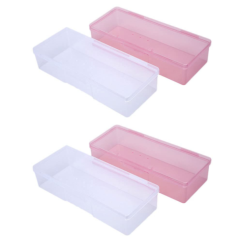 Tool Case Nail Art Tool Storage Box, 4pcs Manicure/Pedicure Storage Case Nail Art Pens Nail Brush Organizer Box Container Case for Manicure Nail Tools Nail