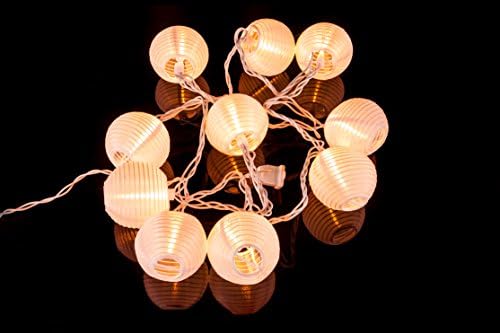 Chinese Lanterns String Lights Mini Nylon Lanterns Connectable Indoor Outdoor Wedding Decorations Set of 1 with 10 Mini Lantern (Warm White)