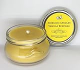 Pure Vanilla Beeswax Candle - Organic Beeswax, Essential Oil - Handmade, 6oz