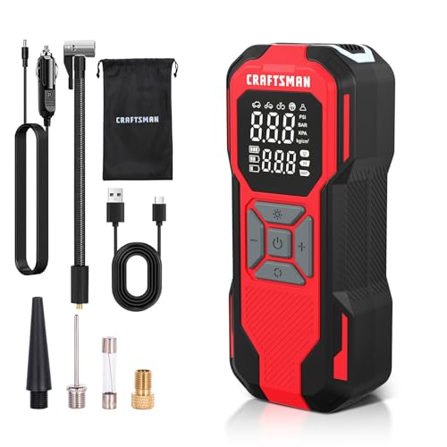 CRAFTSMAN Tire Inflator Portable Air Compressor, Cordless Mini Air Pump for Car
