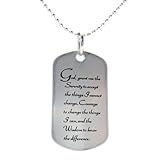 Serenity Prayer Stainless Steel Dog Tag Necklace