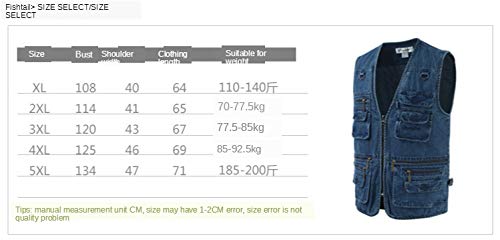 Blaue Freizeit-Anglerweste für Herren, Baumwolle, ärmellos, mit vielen Taschen, Übergröße, Outdoorweste – Bild 7