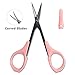 Eyebrow Scissors by AUMELO - 2PCS Stainless Steel Scissors for Eyelash Extensions Eyebrow Scissors with Protective Cap - 4 Inches
