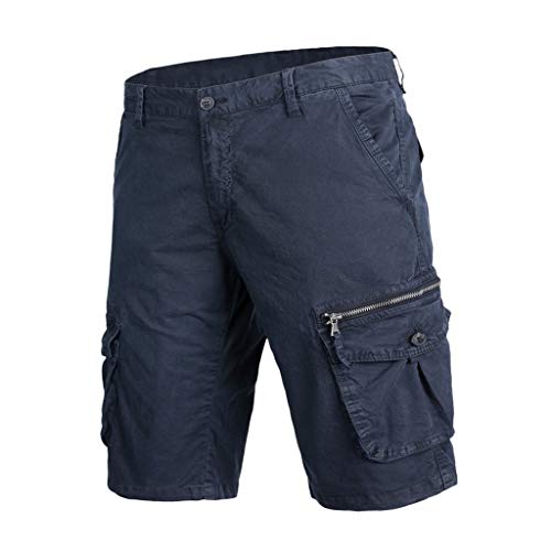 VEZAD Cargo Short Pants Men Casual Cotton Pocket Solid Outdoors Work Trouser - Thumbnail 4