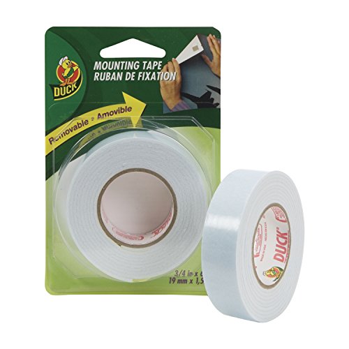 Duck Brand Removable Foam Mounting Tape, 0.75-Inch x 60 Inches, Single Roll, White (1129541)