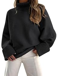 LILLUSORY Women's Turtleneck Long Sleeve Oversized