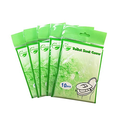 ELINNEE 50 Count Disposable Toilet Seat Paper Cover for Kids, Toddlers and Adults for Use During Travel, Potty Training, 42.5x36cm 1/16Fold Biodegradable, Flushable