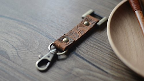 handmade Genuine Detachable Leathe Key Chain with Elegant Valet Key Ring Leather Key Holder for Men and Women - Thumbnail 4