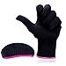 AFT90 Heat Resistant Glove for Hair Styling, Curling Iron, Flat Iron and Curling Wand, Black, Pink Edge, 1 Piece