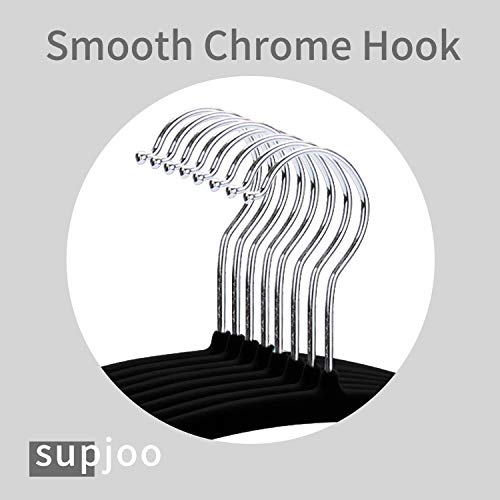Premium Velvet Hangers - No Shoulder Bumps Suit Hangers with Chrome Hooks,Non Slip Space Saving Clothes Hangers,(Pack of 50) Heavyduty,Rounded Hangers for Sweaters,Coat,Jackets,Pants,Shirts,Dresses - Thumbnail 6
