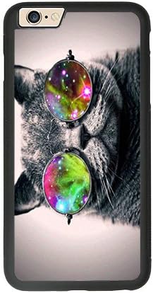 iPhone 6 Plus Case,CASEU Apple iPhone 6 Plus Case Cover Shock-Absorption Bumper Cat Sunglasses Galaxy Funny Face Back for iPhone 6 Plus