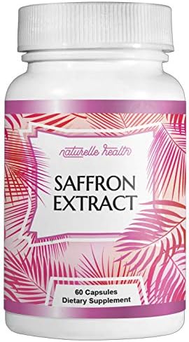 Naturelle Health All Natural 88.50mg Pure Saffron Extract Supports Body Confidence, Reduced Sugar Cravings, Helps Fight Insomnia, 60 Vegetarian Capsules