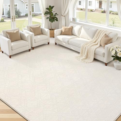 Washable Geometric Moroccan Farmhouse Area Rug