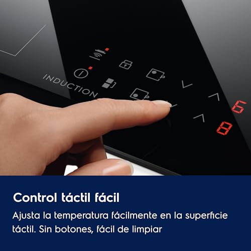 LIT6043 – Placa de Inducción Infinite, 60 cm, 4 Zonas, Biselada Extraplana, Control Táctil, Temporizador, Función Pausa, Hob2Hood, Anclaje Easy Fix