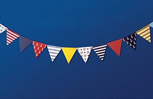 SFGHOUSE 2.5M DIY Nautical Paper Flag Bunting Garland Pennant Flags for Wedding Birthday Baby Shower Party Home Decoration (2-pack)