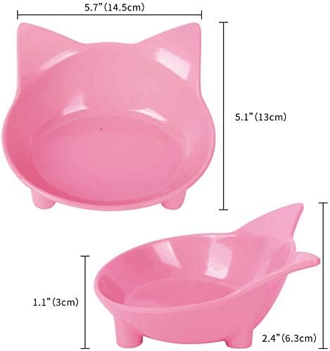 SUOXU Cat Bowls, Anti-slip Multi-purpose Pet Feeding Bowl,Pet Water Bowl Cat Feeding Bowl, 3-Pack Color Cat Dish Cat Food Bowl - Image 5