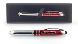 Nurse Gift Pen With Engraved Messaged “Save a Life, You are a Hero, Save 100 Lives You are a Nurse” - 3-In-1 Pen,Stylus,and Flashlight For the Nurses Notes Tablets and Phone - Red - By SyPen