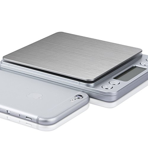 NEXT-SHINE Gram Scale Digital Kitchen Scale Mini Pocket Pro Size 500g x 0.01g with LCD Display Stainless Steel Platform for Cooking Baking Jewelry Weight Postal Parcel (Renewed)