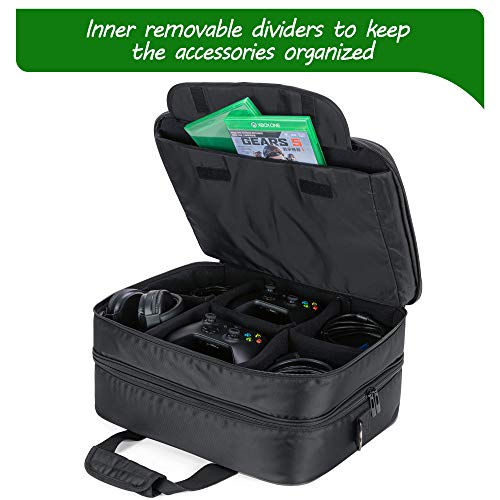 CURMIO Travel Carrying Case Compatible with Xbox One/ Xbox One X/ Xbox