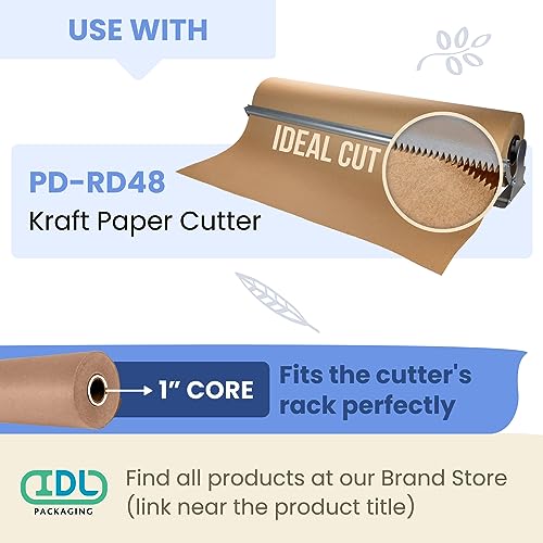 IDL Packaging 48" X 150 Ft Brown Kraft Paper Roll (50 Lb) - Heavy Duty Wrapping, Packing, Moving & Craft Paper