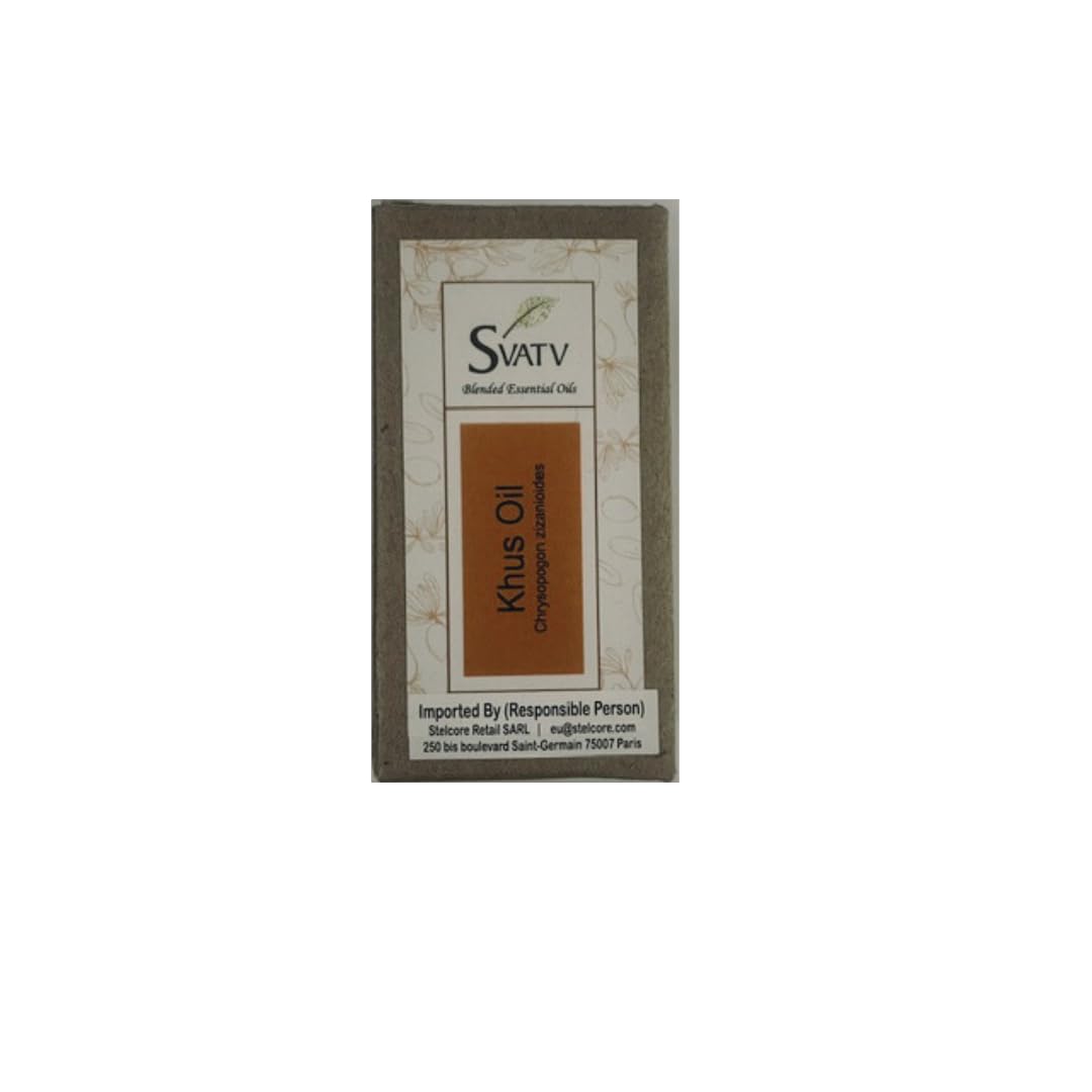 SVATV Khus Essential Oil for Natural Yoga Massage & Therapeutic Grade Oil, Room Freshness - Aromatherapy, DIY Personal Care - 10ml
