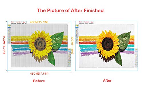 Guvana 5D Diamond Painting Number Kits for Adults Kids Paint by Numbers Diamonds DIY Rainbow Flower Full Drill Diamond Art Painting for Home Wall Decor by Diamond Painting Dots Pictures 11.8\